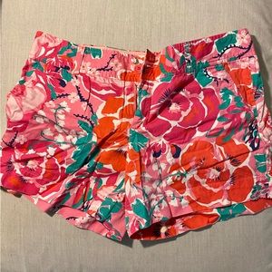 Lilly Pulitzer Printed Callahan Shorts, Pink and Red Floral, Size 10